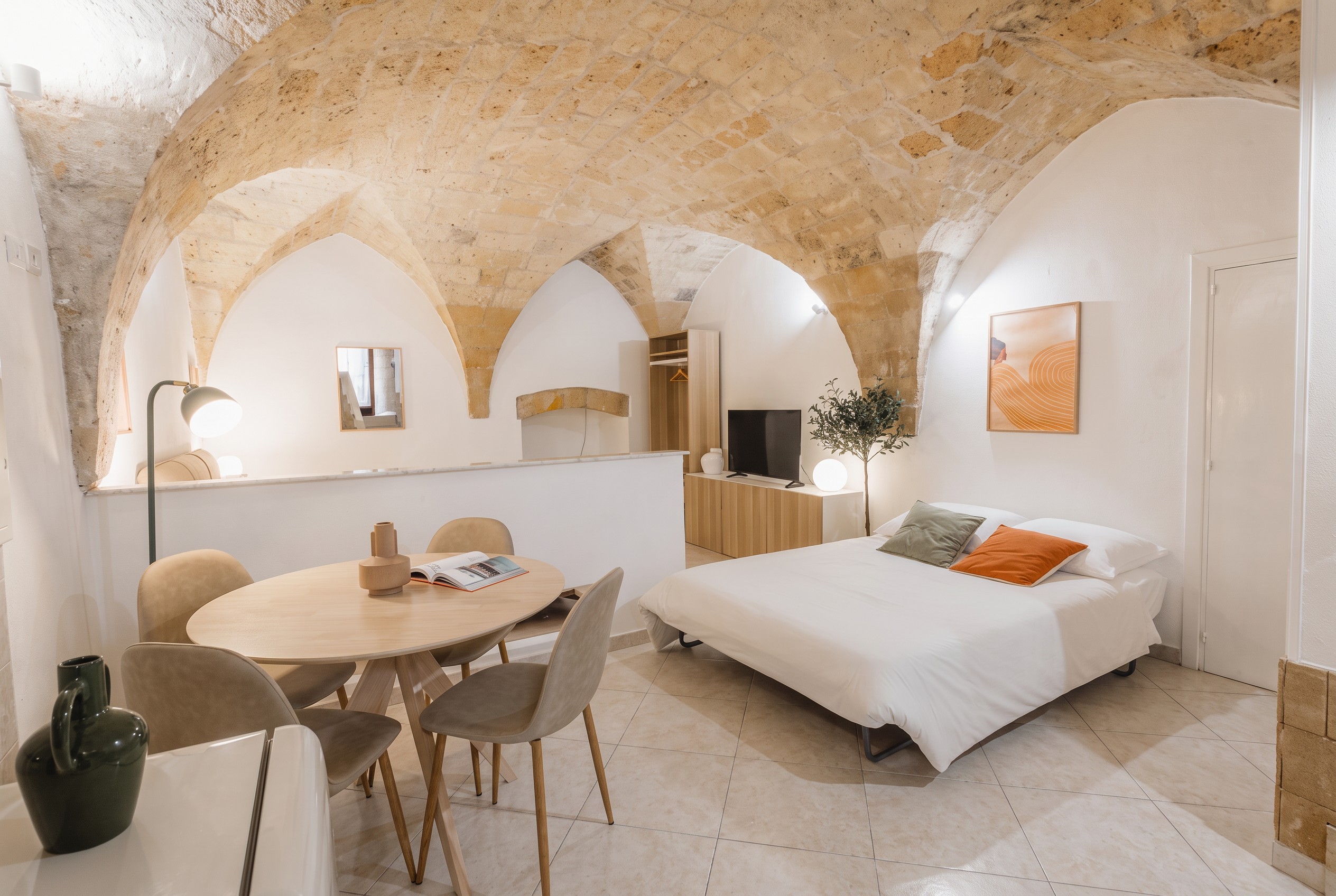 La Casita beneath original stone arches